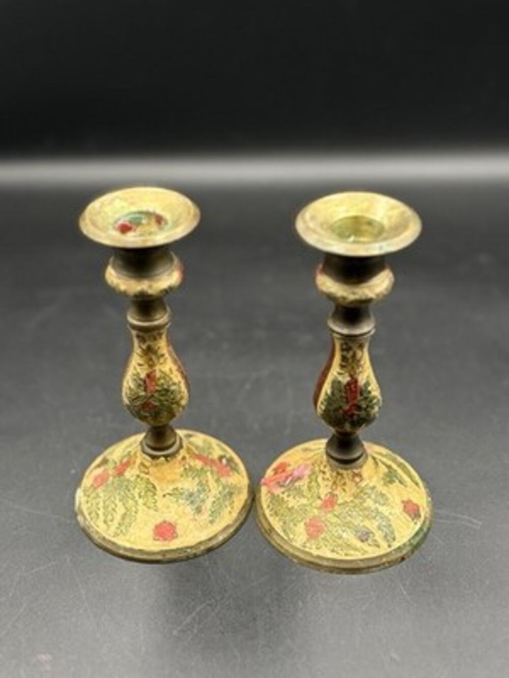 Vintage 1970s–1980s solid brass candlestick holder